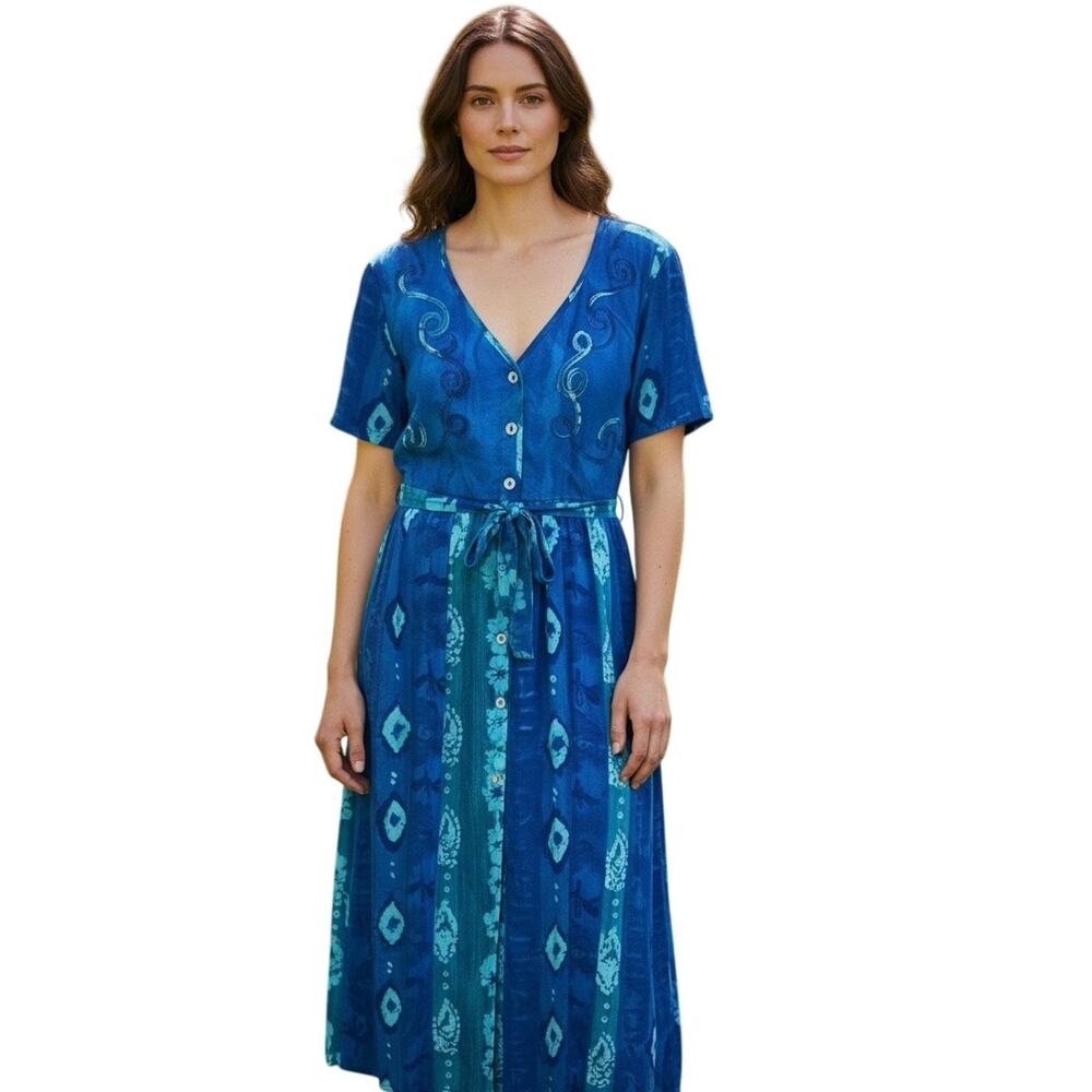Carole Little VTG Embroidered Midi Dress